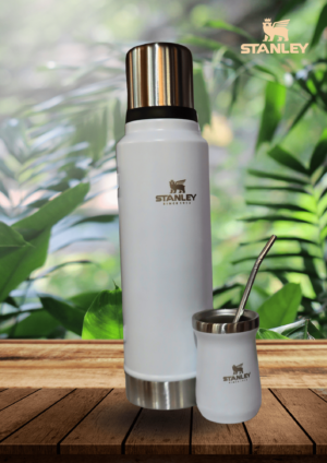 TERMO P/MATE + GUAMPA+ BOMBILLA - BLANCO